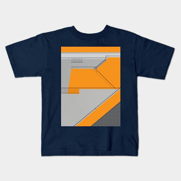 Modernist Orange Staircase Kids T-Shirt by modernistdesign